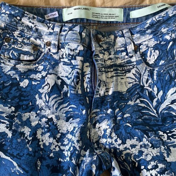 Off-White abstract-print skinny jeans - Picture 3 of 7